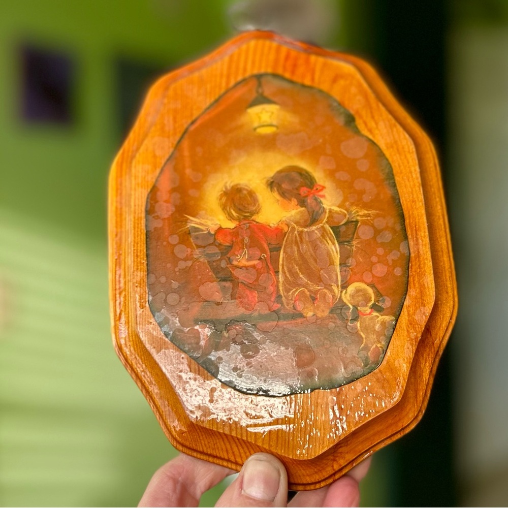 VTG Wooden Glossed Faith Based Childred Praying Dainty Cute Wall Decor Art - Picture 4 of 8
